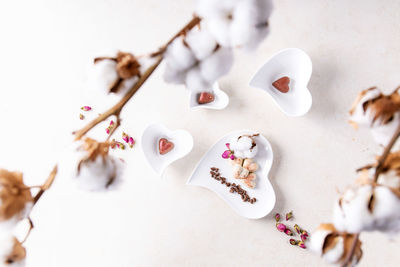 High angle view of cake on table