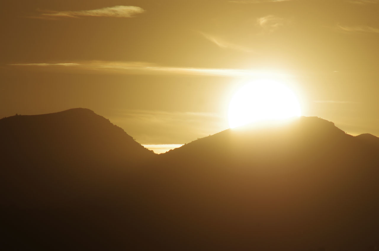 SCENIC VIEW OF SUNSET OVER MOUNTAINS