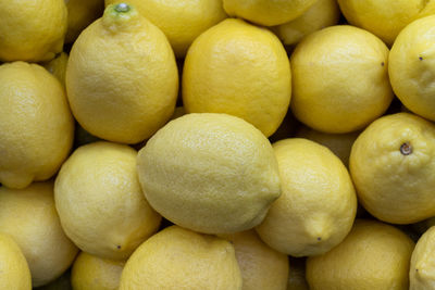 Full frame shot of lemons for sale at market