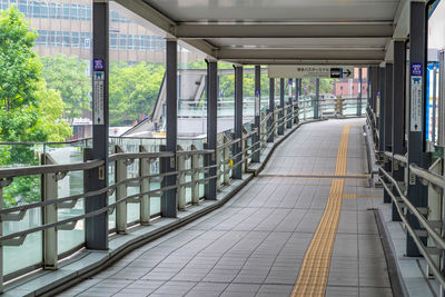 Empty footpath in city