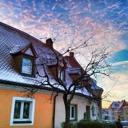 Low angle view of house against sky