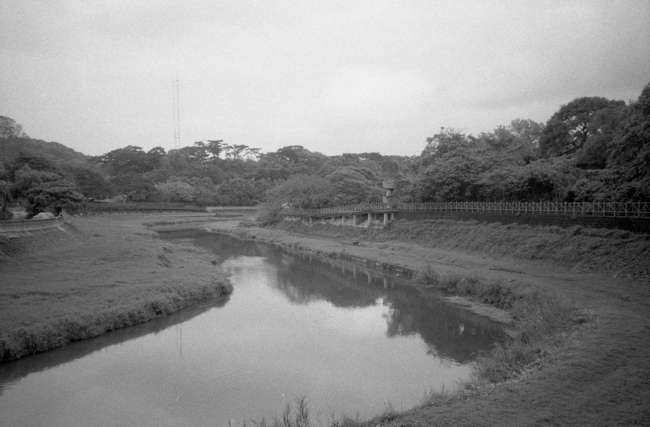 water, black and white, sky, monochrome, monochrome photography, tree, environment, nature, landscape, plant, river, scenics - nature, tranquility, beauty in nature, reflection, land, no people, tranquil scene, rural area, outdoors, day, rural scene, non-urban scene