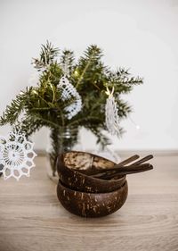 Close-up of potted plant on table