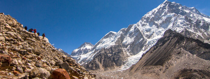 Panoramic image of mountains during winter