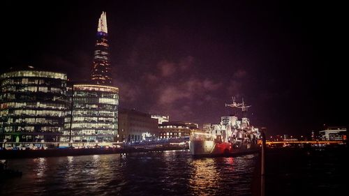 City lit up at night