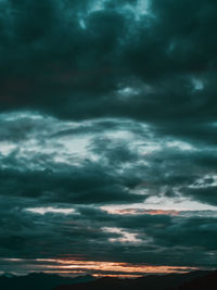 Low angle view of storm clouds in sky