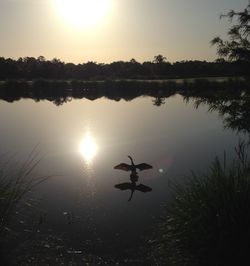 Sunset over lake