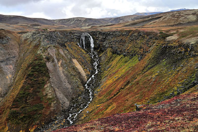 Amazing colors of the mountain tundra in autumn in