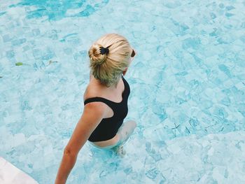 Woman in swimming pool