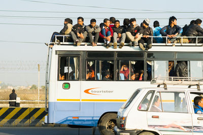 Group of people in bus