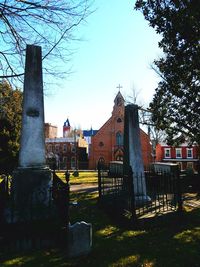 Cemetery against sky