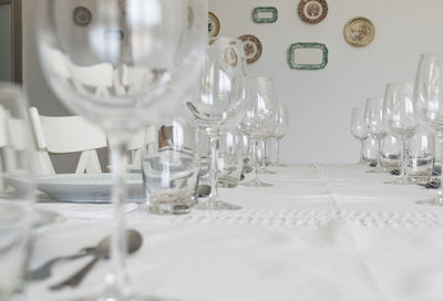 Close-up of empty dining table