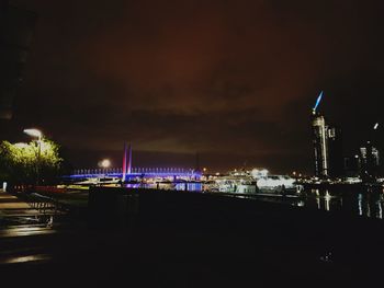 Illuminated city at night