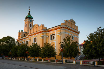 Baroque church in the main square of topolcany, slovakia.