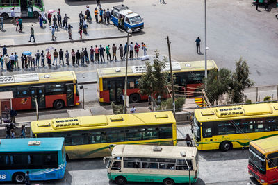 People on road in city