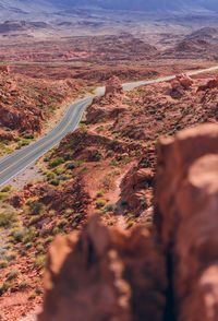 Road through valley of fire state park in nevada