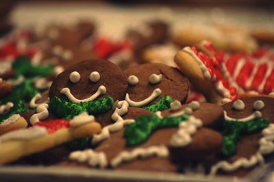 Close-up of cookies on table