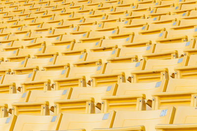 Full frame shot of yellow chairs