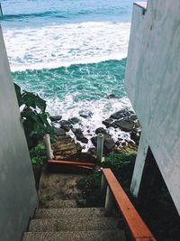 High angle view of sea against sky