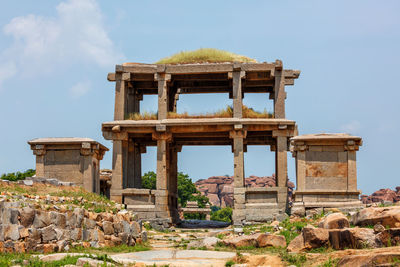Ancient ruins of hampi. sule bazaar, hampi, karnataka, india