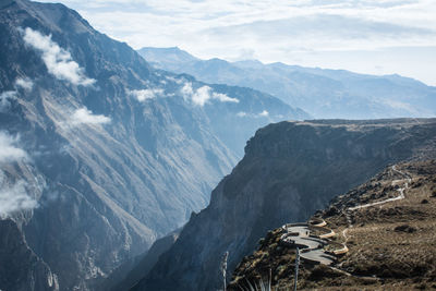 Scenic view of mountains against sky