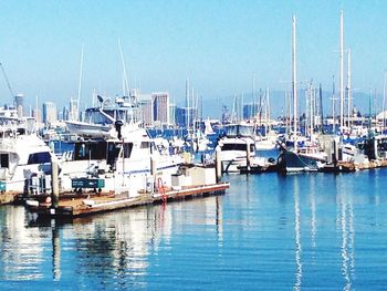 Boats in harbor