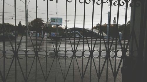 Panoramic shot of fence against sky