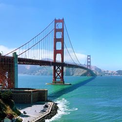 Suspension bridge over sea