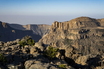 Scenic view of rocky mountains against sky