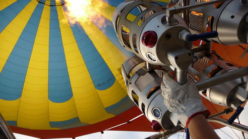 Low angle view of hot air balloon