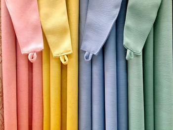 Full frame shot of multi colored curtains
