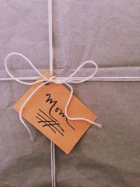 Close-up of yellow object on wall