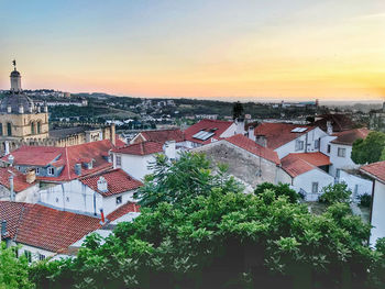 High angle view of townscape against sky