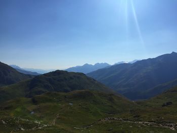 Scenic view of mountains against sky