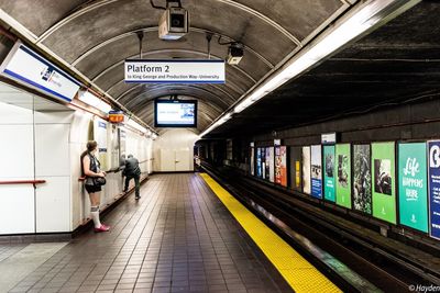 People at railroad station platform