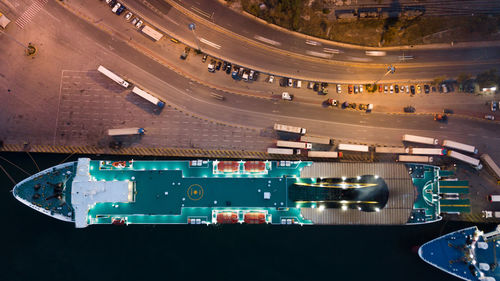 High angle view of road in city