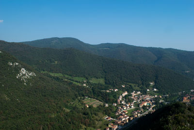 Scenic view of mountains against clear sky