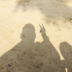 Shadow of people on sand