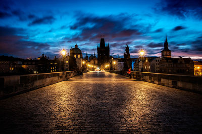 Illuminated city at night