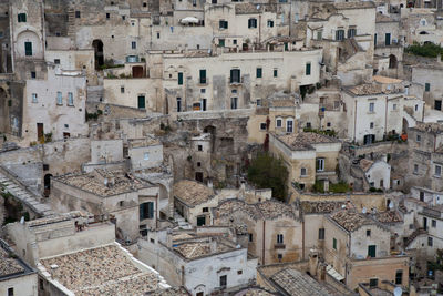 High angle view of buildings in city