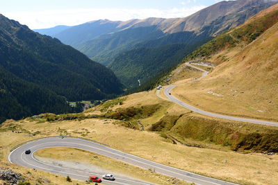 High angle view of mountain road