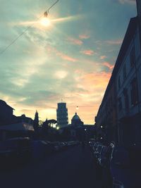 View of road at sunset