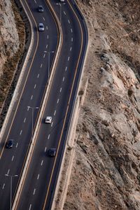 High angle view of road