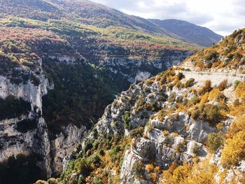 Scenic view of mountain range