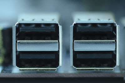 Close-up of usb ports