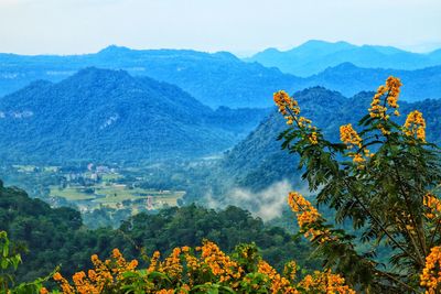 Scenic view of mountains against sky