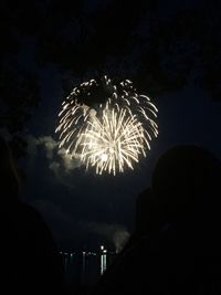 Low angle view of firework display