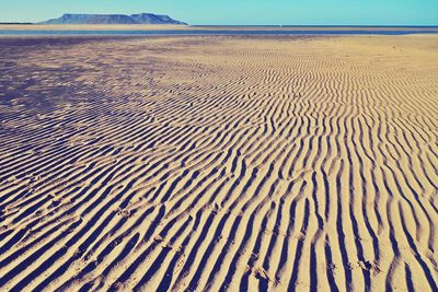 Scenic view of sand against sky