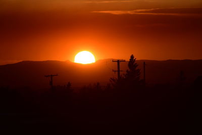 Scenic view of silhouette landscape against sky during sunset