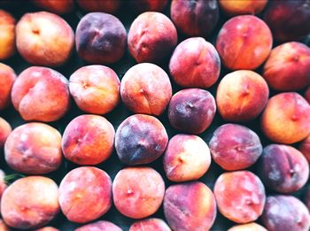 Full frame shot of peaches for sale at market stall